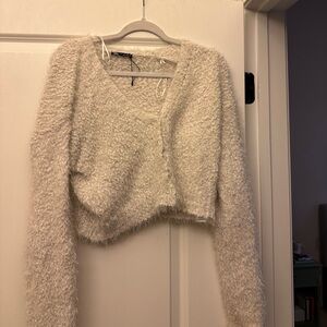 Zara fuzzy cropped sweater
